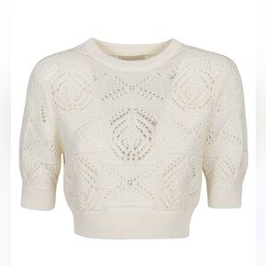 FLASH SALE NWT LOULOU STUDIO $215 Jaro Crochet-Knit Cropped Top. Size S.